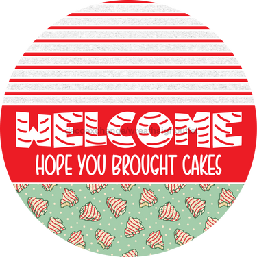 Door Hanger, Christmas Sign, Mint Green Christmas Cake Sign, Welcome Sign, 18